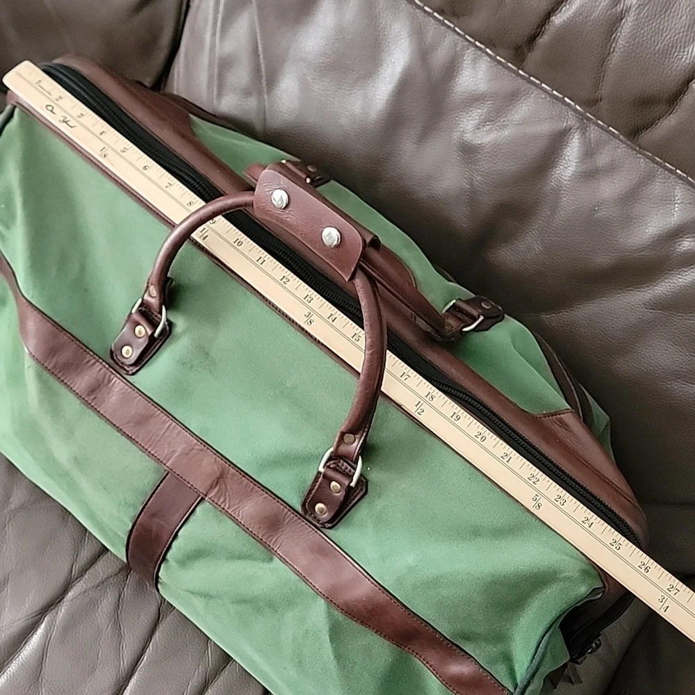 Orvis Vintage Duffle Bag Canvas and Leather Made In USA